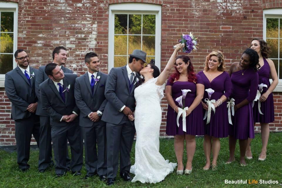 Carlos and Amerylis’ Plum Purple bridesmaids