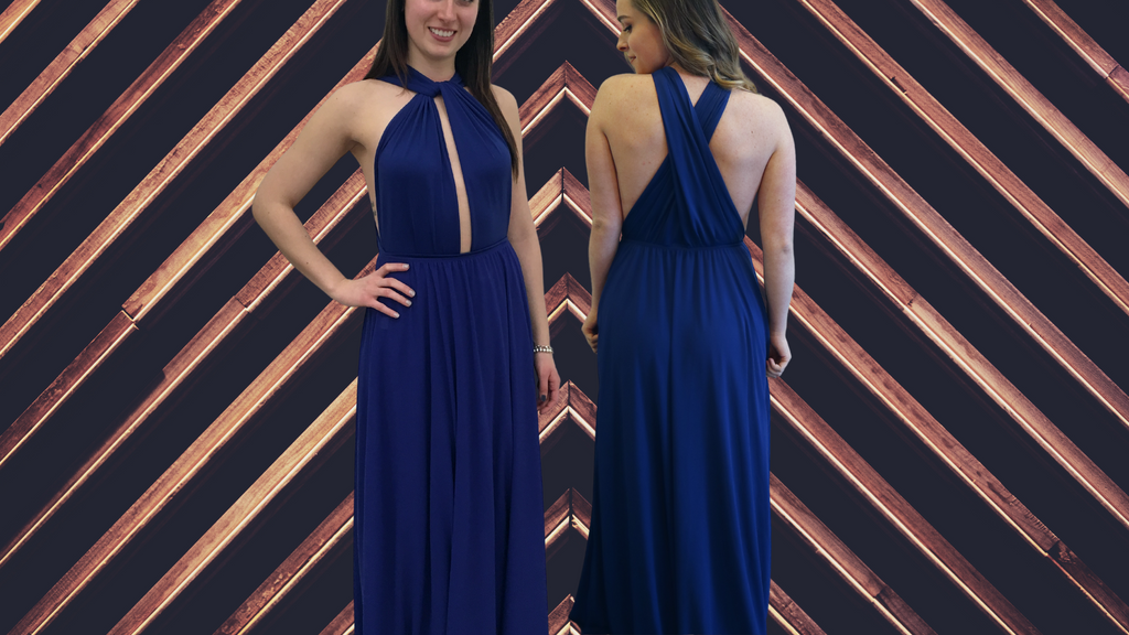 Henkaa Royal Blue Sakura Maxi Convertible Dress Sophi Turner Game Of Thrones Actress Vanity Fair Oscar Party 2016