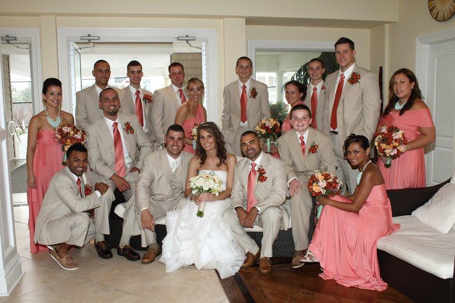 Peach pink coral Bridesmaids