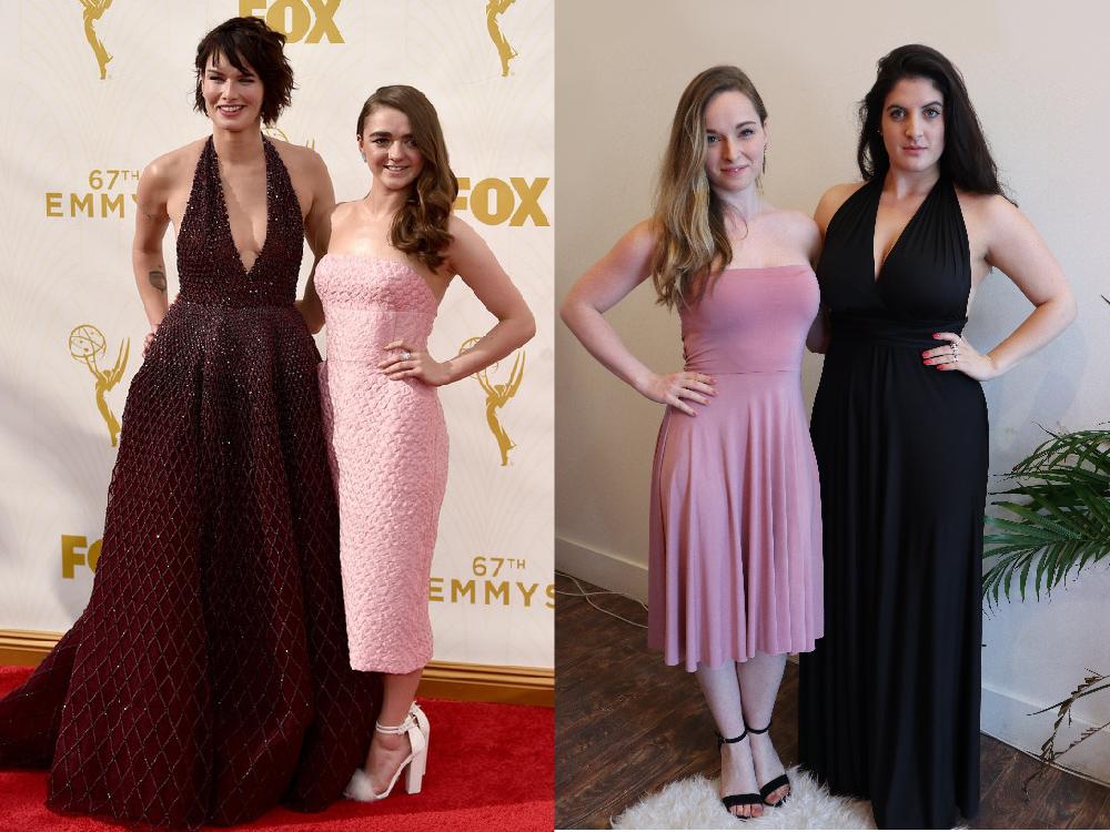 Steal Game of Thrones actresses Maisie Williams' and Lena Headey's 2015 Emmy's style using Henkaa convertible dresses.