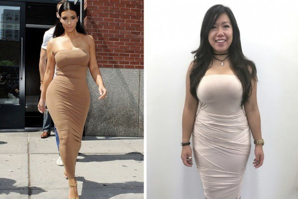 Here's how to get Kim Kardashian's iconic bodycon look using convertible fashion!