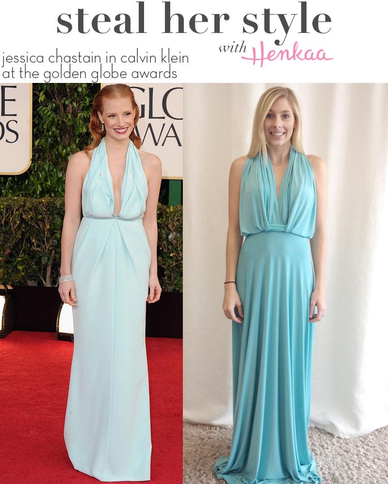 steal her style: jessica chastain golden globes