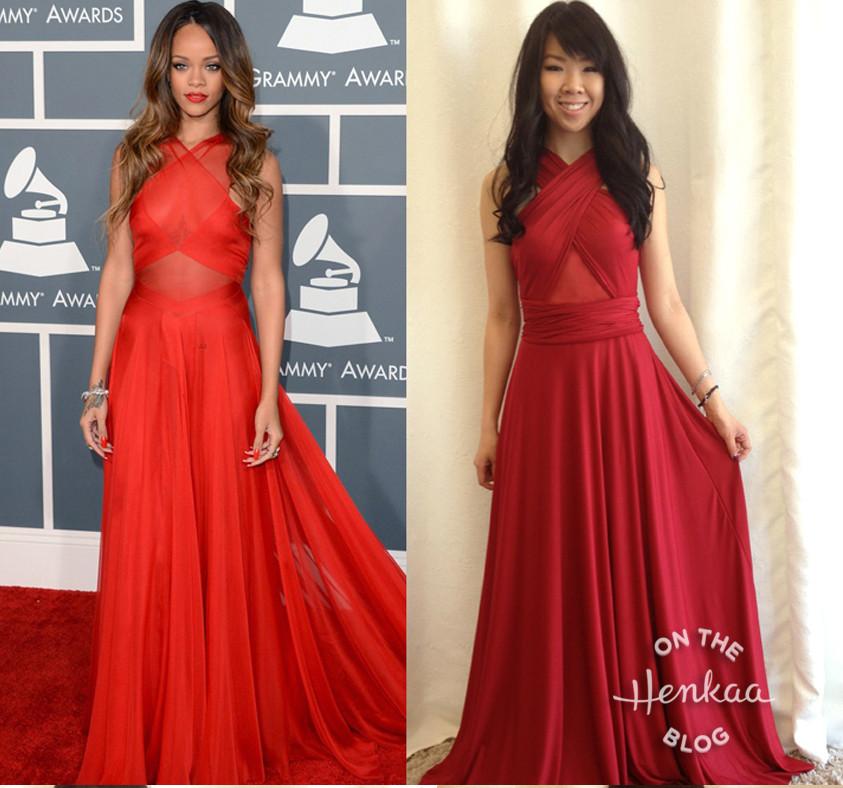 alaia red dress rihanna Rihanna In Azzedine Alaia - 2013 Grammy Awards