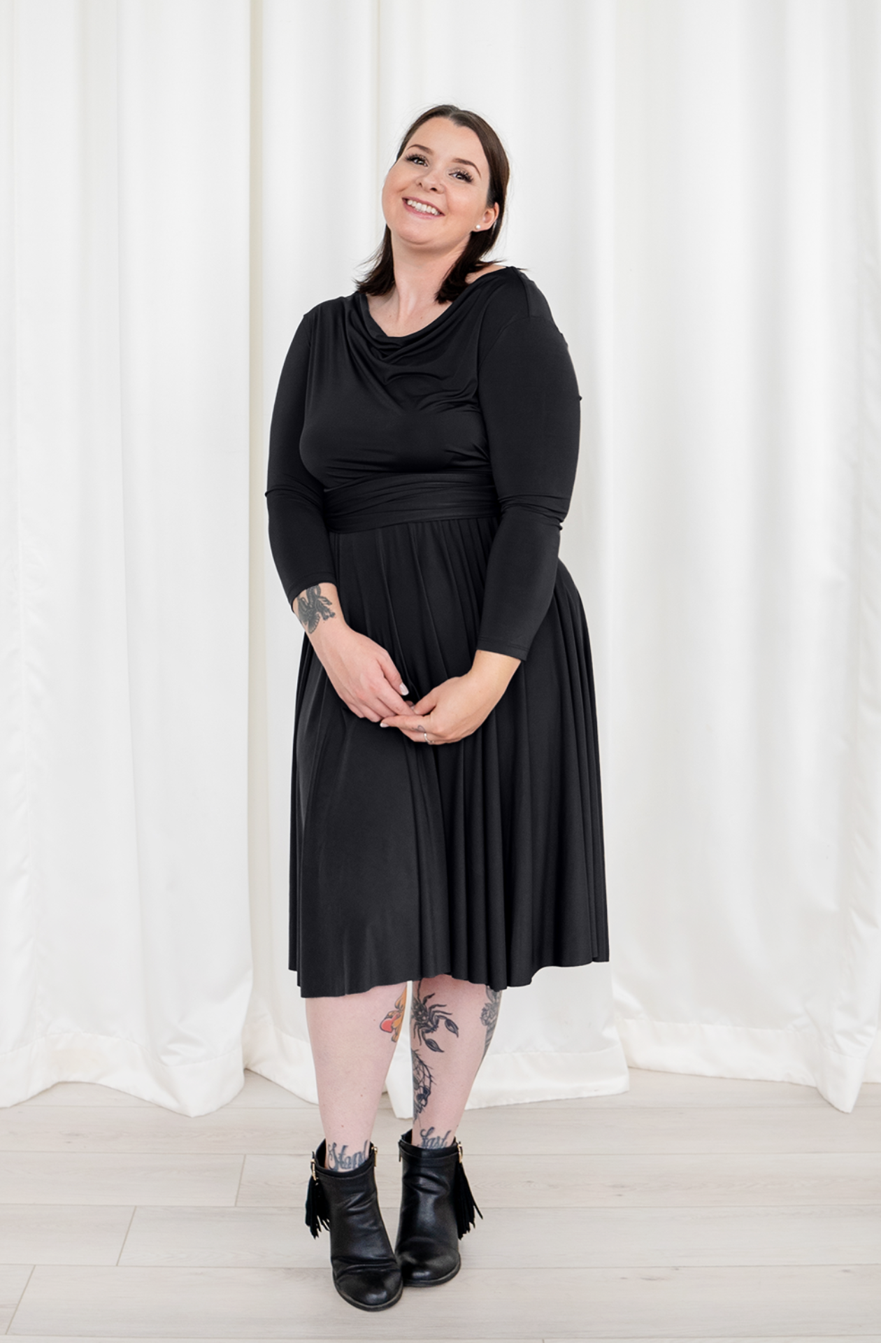 Dresses Canada Henkaa Iris Midi Long Sleeve Convertible Infinity