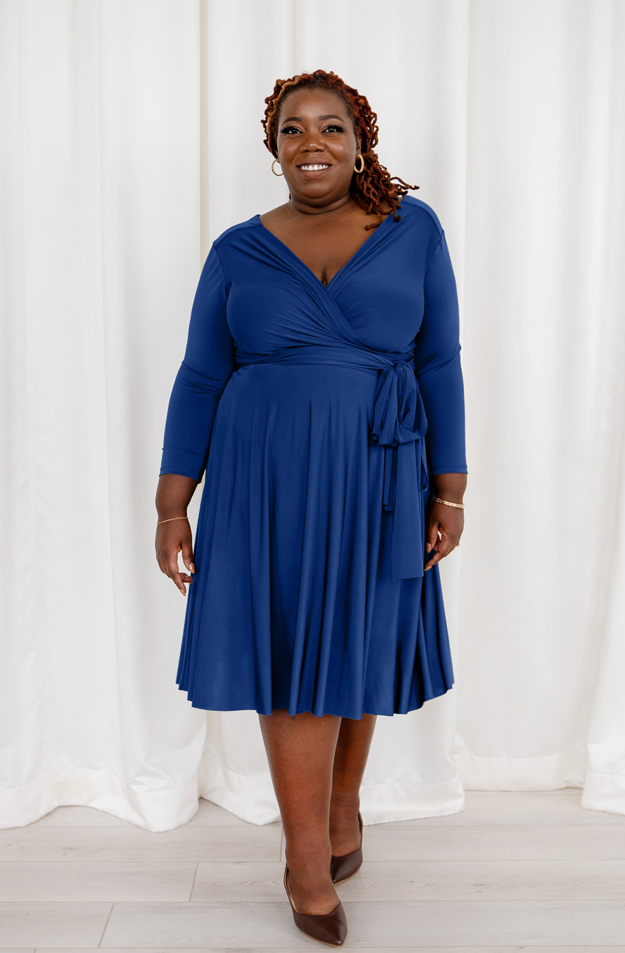 Dresses Canada Henkaa Iris Midi Long Sleeve Convertible Infinity Wrap Dress