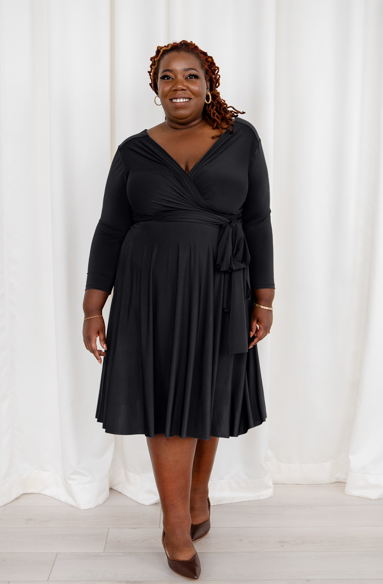 Black work hotsell dress plus size