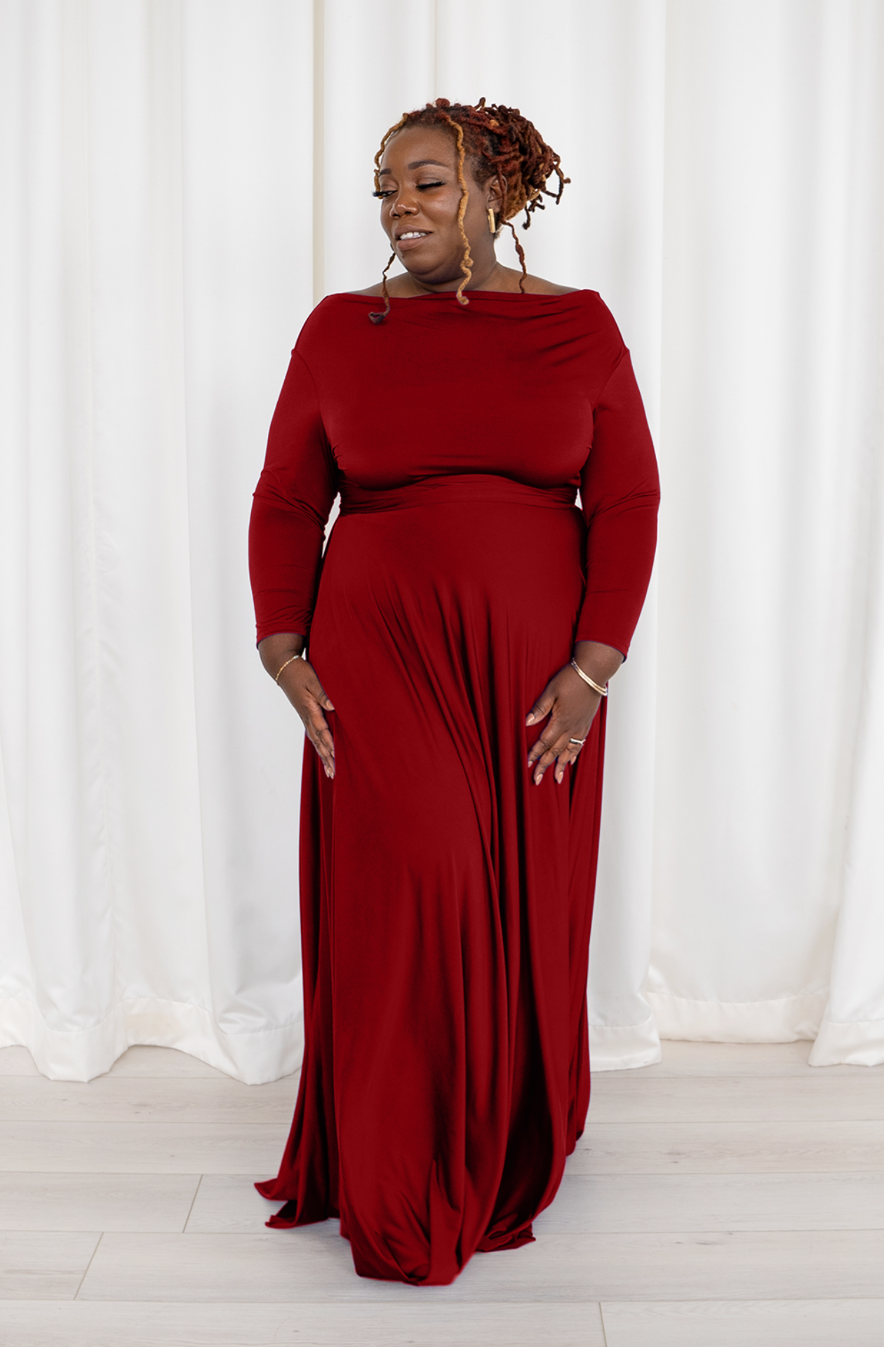 Dresses Henkaa Iris Maxi Long Sleeve Convertible Infinity Wrap Dress