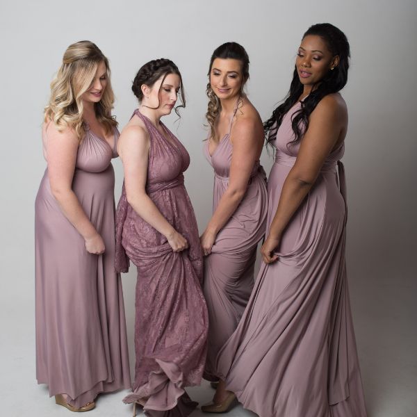 Henkaa Mauve Taupe bridesmaids dresses lace